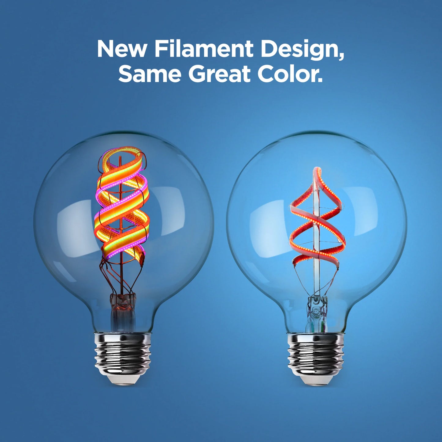 6W (60W Replacement) G30 E26 Dimmable Color Changing Spiral Filament Vintage Decorative Smart Wi-Fi LED Light Bulb
