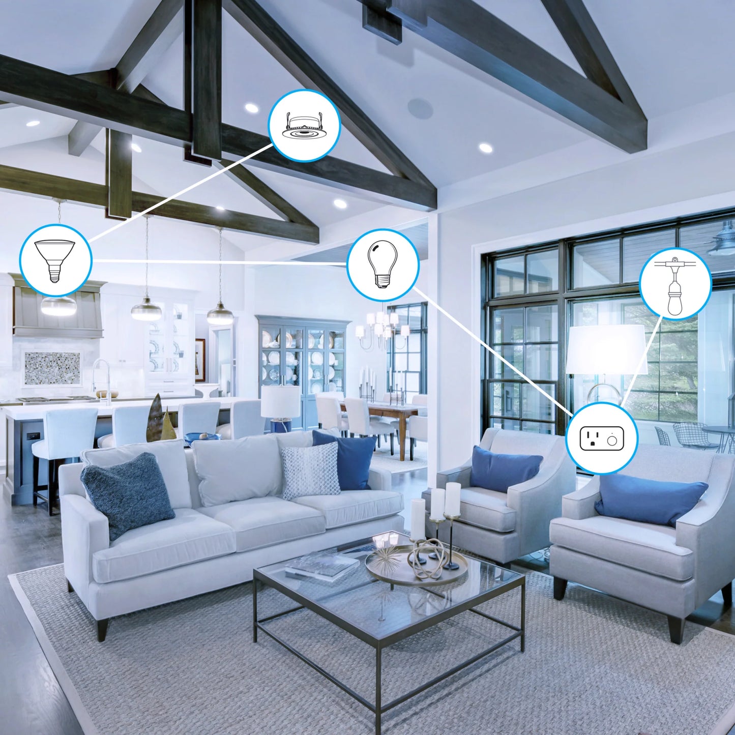9W (60W Replacement) Daylight (5000K) E26 Base A19 Smart WiFi Bulb (3-Pack)