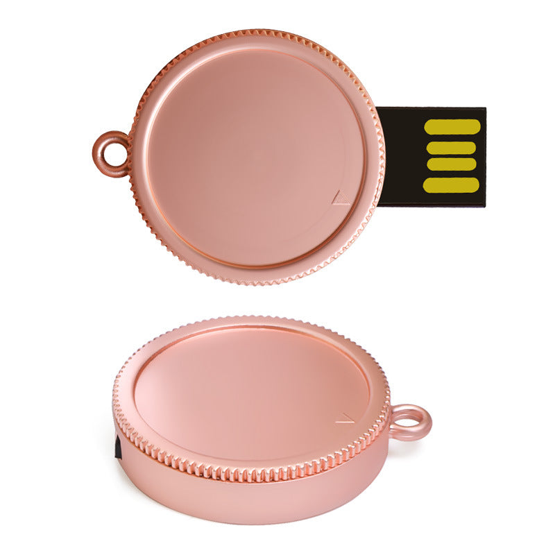 Metal Personalized Business Disc Rotating Retractable USB Flash Drive 64G