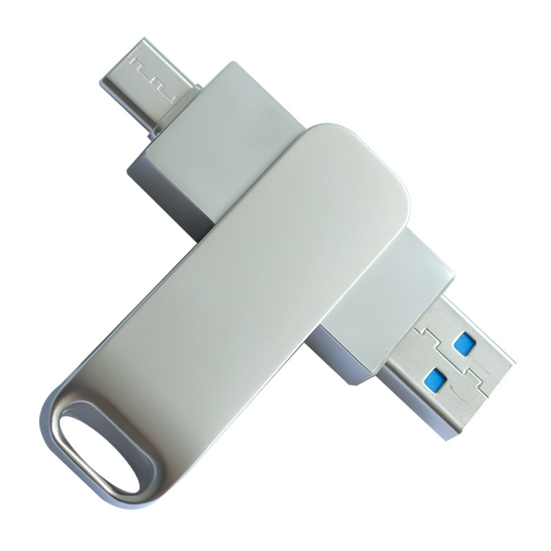 Metal type-dual interface USB flash drive 128G can be plugged into mobile phone and computer 3.0 dual use